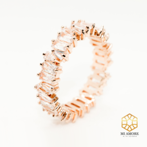 Anillo zirconia y cobre bronce