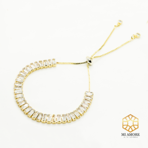 Pulsera zirconia dorada