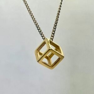 COLLAR CUBO DORADO
